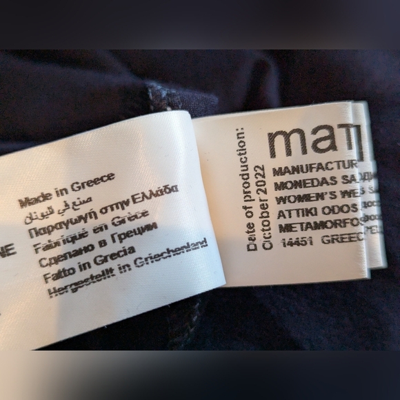 Navy Viscose curve hem V top MAT FASHION Europe Woman's OS - Picture 13 of 14